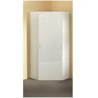 armoire dressing d'angle malta 1 porte laquée blanc cassé 80 x 80 cm