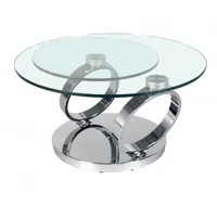 table olympe plateaux pivotants en verre et piètement chrome