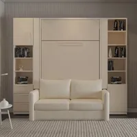composition armoire lit escamotable fidji sofa couchage 140*200 colonnes de rangements intégrées