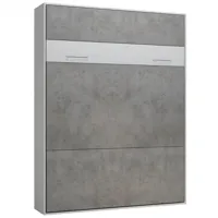 lit escamotable loft blanc façade gris béton couchage 160 x 200 cm