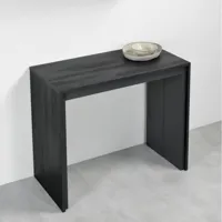 table console extensible forda xl noir charbon/cadre gris ardoise largeur 120cm*270cm