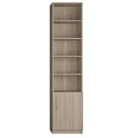 armoire de rangement bibliothèque 1 porte basse chêne 50 x 50 cm profondeur