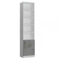 armoire de rangement loft bi-ton blanc mat porte gris béton mat 50 x 42 cm