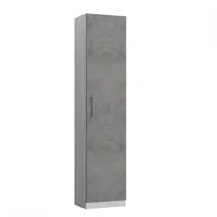 armoire de rangement loft bi-ton blanc mat 1 porte gris béton mat 50 x 42 cm