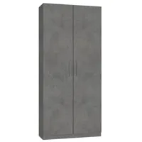 armoire de rangement 2 portes lingère largeur 100 cm coloris gris béton