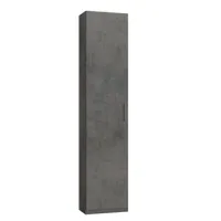 armoire de rangement 1 porte coloris gris béton largeur 50 cm