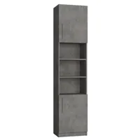 armoire de rangement 2 portes1 niche  gris béton l:50 x 35 h: 219 cm