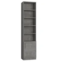 armoire de rangement bibliothèque 1 porte gris béton l:50 x 35 h: 219 cm