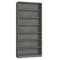 armoire de rangement bibliothèque gris béton l:100 x 35 h: 219 cm