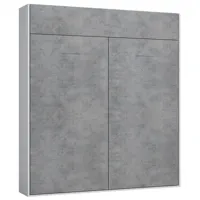 armoire lit escamotable dynamo blanc mat façade gris béton 160 x 200 cm