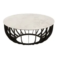 table de salon ronde mabe en marbre blanc