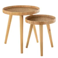 set de 2 tables gigogne rabo ronde bambou