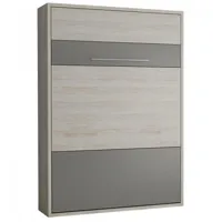 armoire lit escamotable mykonos pin / gris graphite couchage 140*200 cm.