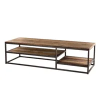 table basse industrielle rectangulaire 150 x 50 sixtine en bois et en métal