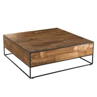 table basse sixtine carré en bois et en métal