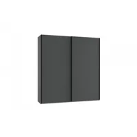 armoire portes coulissantes ronna graphite poignées noires largeur 135 cm