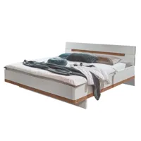 cadre de lit girbo 160 x 200 cm blanc et chêne artisan