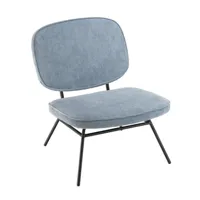 chaise funny en velours côtelé bleu clair