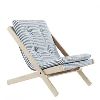 fauteuil futon boogie hêtre massif naturel coloris beach blue