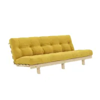 banquette convertible futon lean pin coloris miel couchage 130*190 cm.
