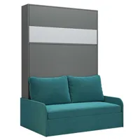 armoire lit escamotable bermudes sofa gris bandeau blanc canapé bleu 140*200 cm
