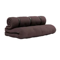 canape futon standard convertible buckle-up sofa couleur marron