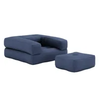 fauteuil futon standard convertible cube chair couleur bleu marine