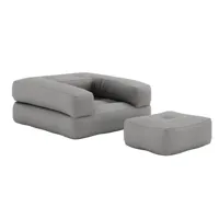 fauteuil futon standard convertible cube chair couleur gris