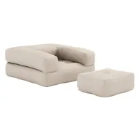 fauteuil futon standard convertible cube chair couleur beige