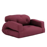 canapé futon standard convertible hippo sofa couleur bordeaux