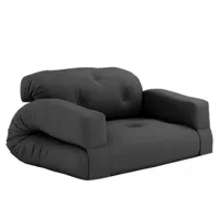 canapé futon standard convertible hippo sofa couleur gris foncé