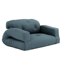 canapé futon standard convertible hippo sofa couleur bleu pétrole