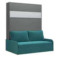 armoire lit escamotable bermudes sofa gris bandeau blanc canapé bleu 160*200 cm