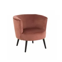 fauteuil dulzura textile/bois antique rose