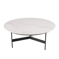 table basse ronde dila  78 cm plateau effet marbre
