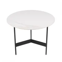 table basse ronde dila  50 cm plateau effet marbre