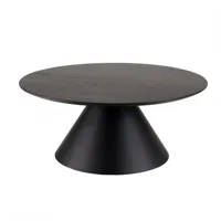 table basse ronde noire dila 78 cm / pieds conique