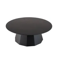 table basse ronde noire dila 90 cm / pieds polygonal
