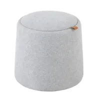 pouf / table d'appoint milam gris avec coffre de rangement