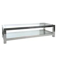 table basse taratra en verre et acier inoxydable