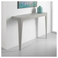 tables console bridge en acier/plateau en verre retro laque en blanc florentin