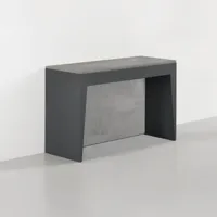 table console extensible marvel en acier gris ardoise-plateau bois stratifié coloris ciment