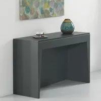 table console extensible marvel en acier plateau bois stratifié coloris gris ardoise