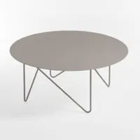 table basse ronde shape acier couleur gris tourterelle