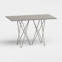 table console extensible hermes stratifié gris tourterelle acier gris tourterelle 115cm
