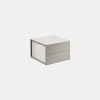 boîte de rangement suspendue due gris tourterelle - côtés blanc mat