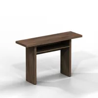 table console extensible loupa  chêne canyon foncé plateau rabattable pieds extensibles