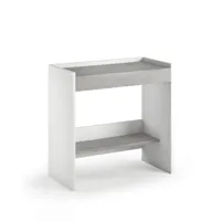 bureau transformable dusk plateau ciment  pied blanc 1 tiroir