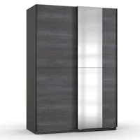 armoire portes coulissantes maera 135 cm  graphite digi-steel-optic