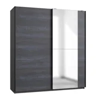 armoire portes coulissantes maera 180 cm graphite digi-steel-optic